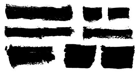 Brush strokes vector. Rectangular painted objects Illustrazione stock