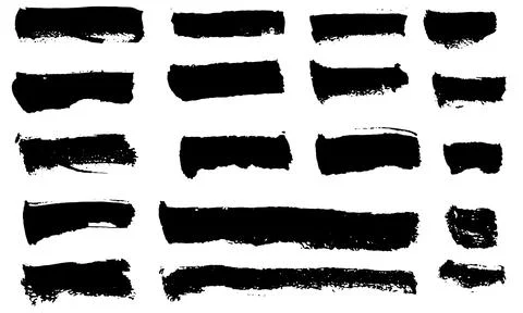 Brush strokes vector. Rectangular painted objects Illustrazione stock