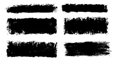 Brush strokes vector. Rectangular painted objects Illustrazione stock