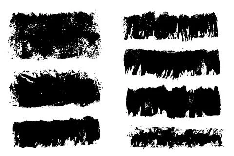 Brush strokes vector. Rectangular painted objects Illustrazione stock