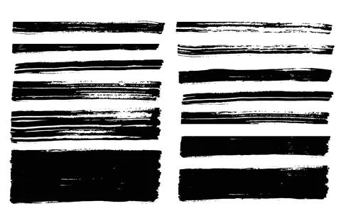 Brush strokes vector. Rectangular painted objects Illustrazione stock