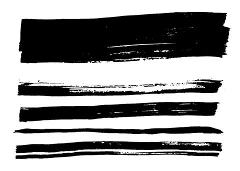 Brush strokes vector. Rectangular painted objects Illustrazione stock