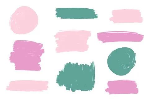 Brush strokes vector set. Grunge style banners and speech bubbles. Stock Illustration