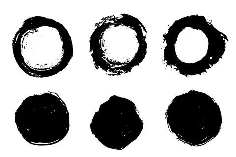 Brush strokes vector. Set of round text boxes and frames Stock Illustration