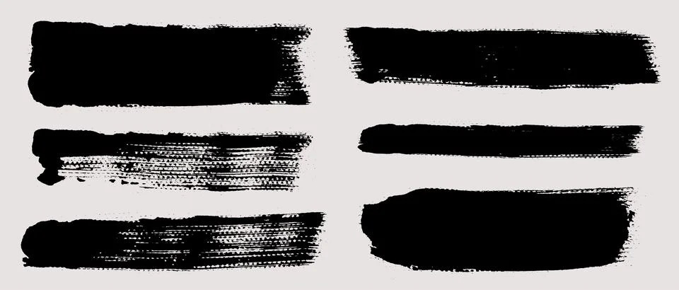 Brush strokes vector. Set of text boxes Stock Illustration