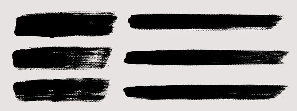 Brush strokes vector. Set of text boxes Stock Illustration