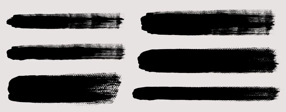 Brush strokes vector. Set of text boxes Stock Illustration