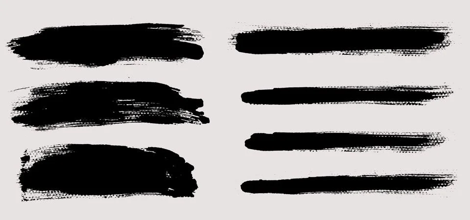 Brush strokes vector. Set of text boxes Illustrazione stock