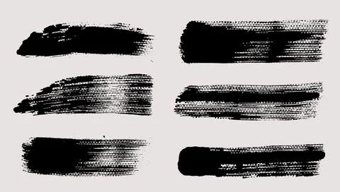 Brush strokes vector. Set of text boxes Stock Illustration