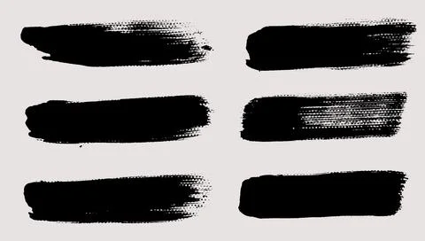 Brush strokes vector. Set of text boxes Stock Illustration