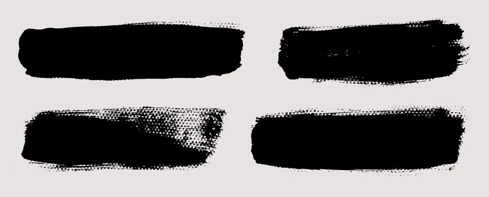 Brush strokes vector. Set of text boxes Stock Illustration