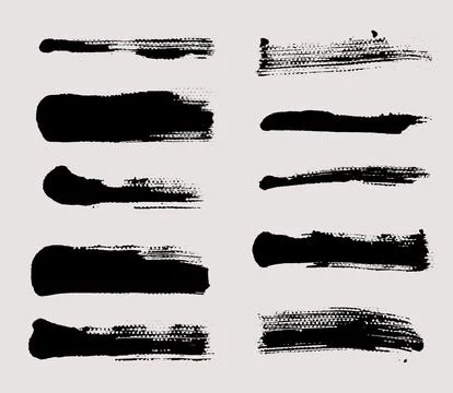 Brush strokes vector. Set of text boxes Stock Illustration