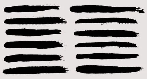 Brush strokes vector. Set of text boxes Stock Illustration