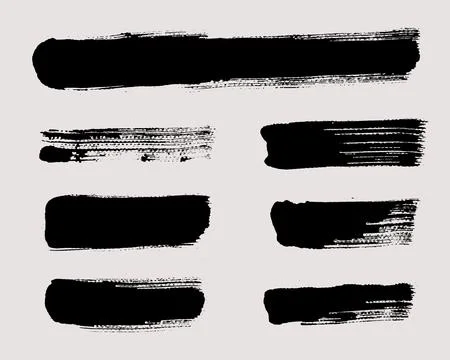 Brush strokes vector. Set of text boxes Stock Illustration