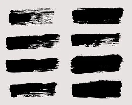 Brush strokes vector. Set of text boxes Stock Illustration