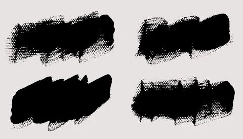 Brush strokes vector. Set of text boxes Illustrazione stock