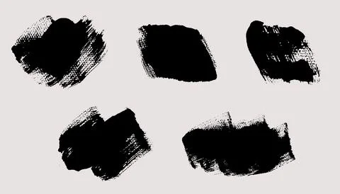 Brush strokes vector. Set of text boxes Stock Illustration