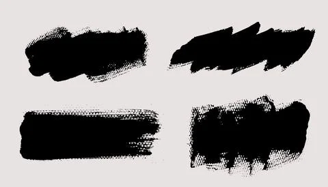 Brush strokes vector. Set of text boxes Stock Illustration