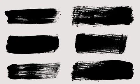 Brush strokes vector. Set of text boxes Stock Illustration