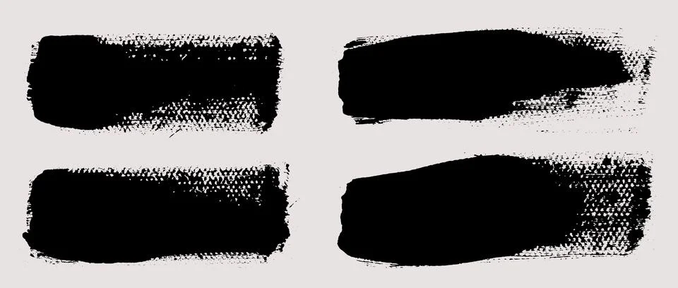 Brush strokes vector. Set of text boxes Stock Illustration