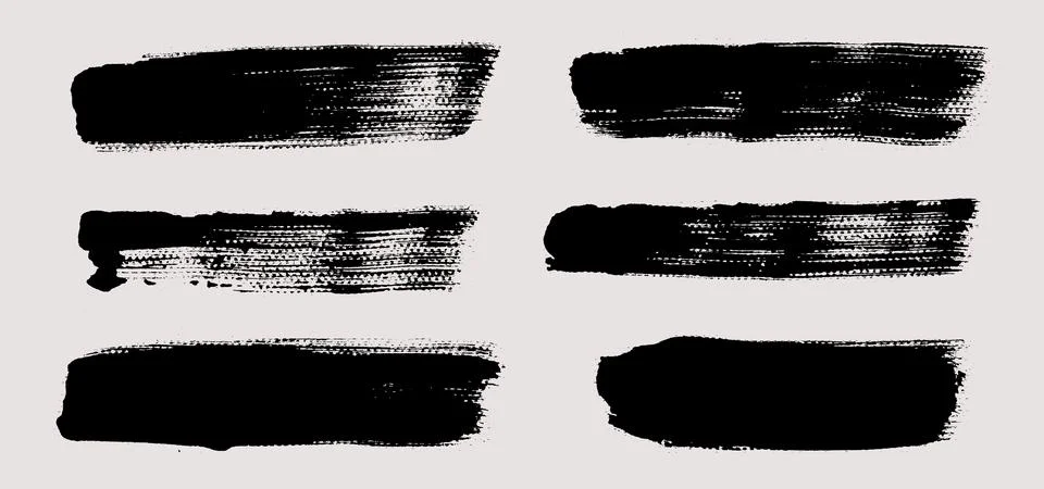 Brush strokes vector. Set of text boxes Stock Illustration