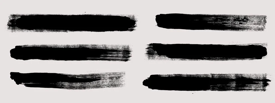 Brush strokes vector. Set of text boxes Stock Illustration