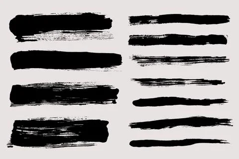 Brush strokes vector. Set of text boxes Stock Illustration