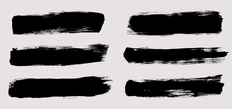 Brush strokes vector. Set of text boxes Stock Illustration