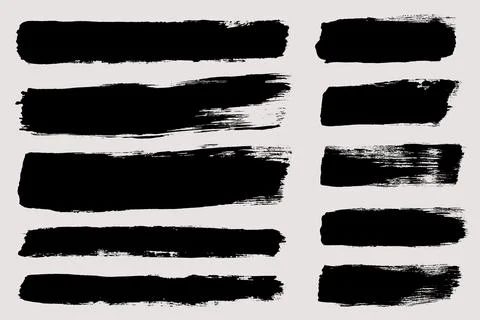 Brush strokes vector. Set of text boxes Stock Illustration