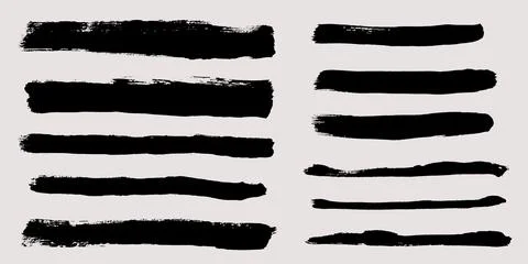 Brush strokes vector. Set of text boxes Stock Illustration