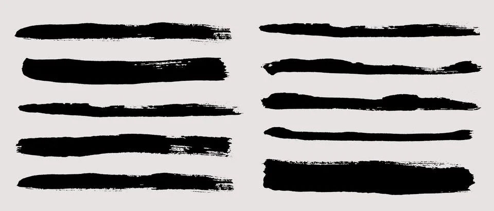 Brush strokes vector. Set of text boxes Stock Illustration