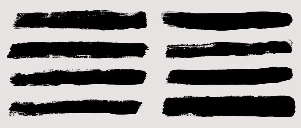 Brush strokes vector. Set of text boxes Illustrazione stock