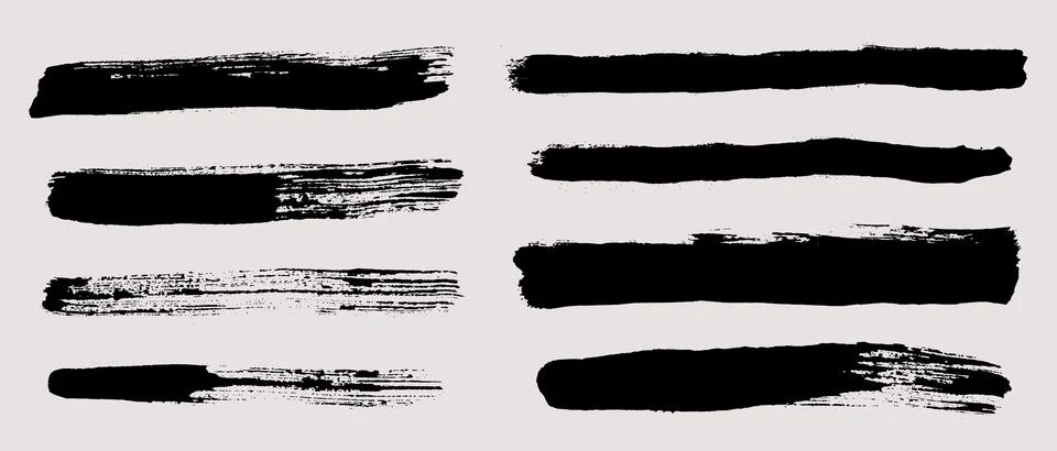 Brush strokes vector. Set of text boxes Stock Illustration