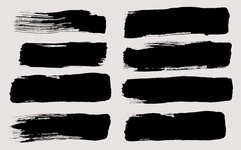 Brush strokes vector. Set of text boxes Stock Illustration