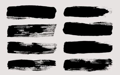 Brush strokes vector. Set of text boxes Stock Illustration