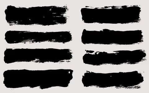 Brush strokes vector. Set of text boxes Stock Illustration