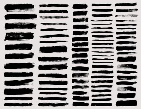 Brush strokes vector. Set of text boxes Stock Illustration