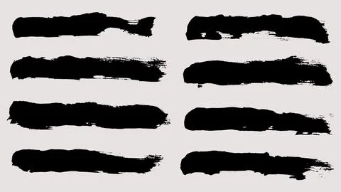 Brush strokes vector. Set of text boxes Stock Illustration