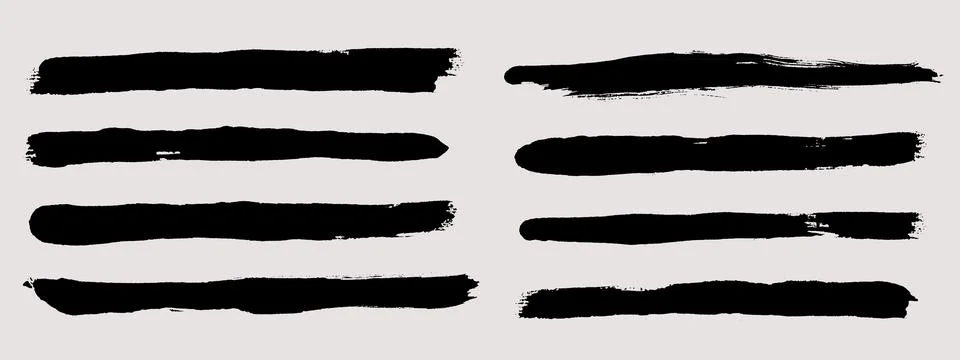 Brush strokes vector. Set of text boxes Stock Illustration