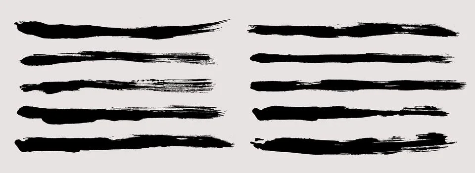 Brush strokes vector. Set of text boxes Stock Illustration