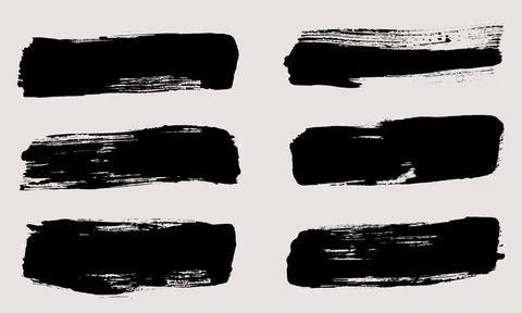 Brush strokes vector. Set of text boxes Stock Illustration