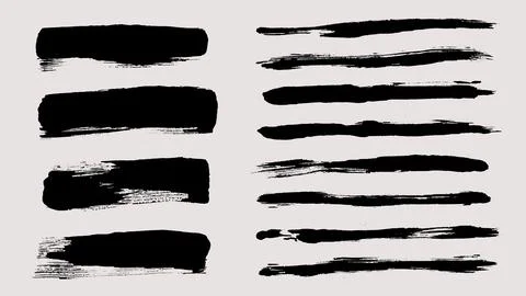 Brush strokes vector. Set of text boxes Stock Illustration