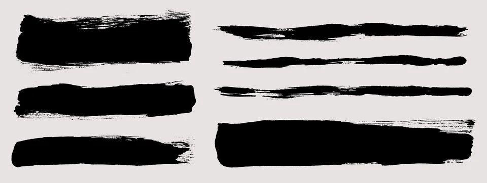 Brush strokes vector. Set of text boxes Stock Illustration