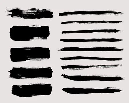 Brush strokes vector. Set of text boxes Stock Illustration