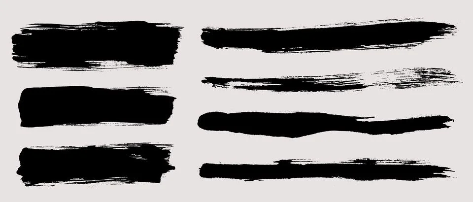 Brush strokes vector. Set of text boxes Stock Illustration