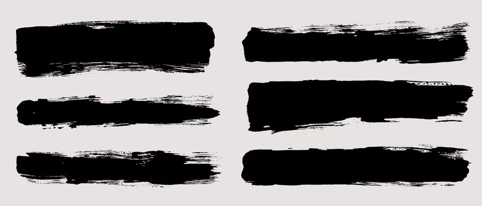 Brush strokes vector. Set of text boxes Stock Illustration