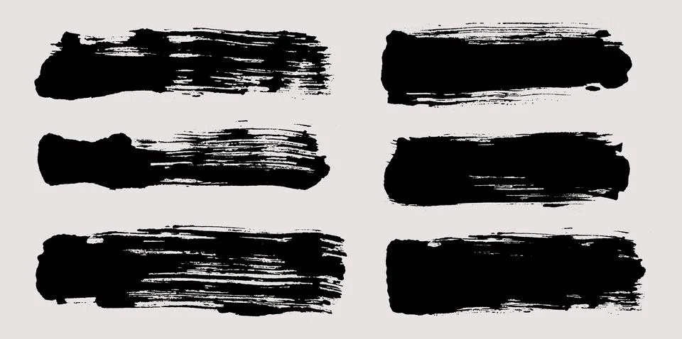 Brush strokes vector. Set of text boxes Stock Illustration