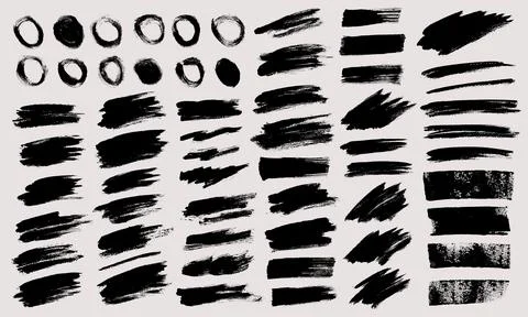 Brush strokes vector. Sponge rectangles and rounds Stock Illustration