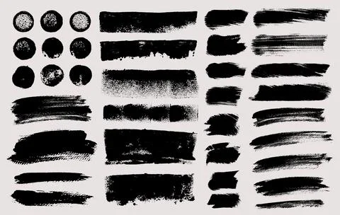 Brush strokes vector. Sponge rectangles and rounds Stock Illustration