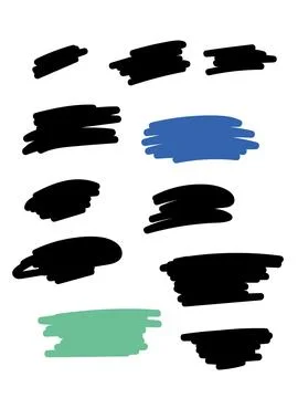 Brush strokes on a white background. Vector art. Stock Illustration